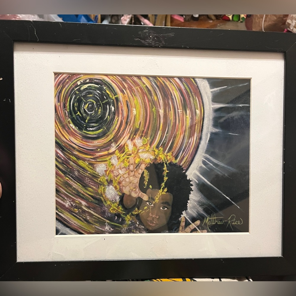 Matthew Rice “Destined” Abstract Art Print with Black Frame